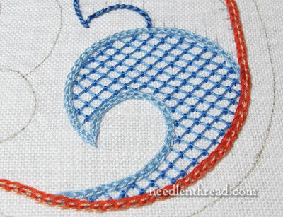 Lattice Stitch with French Knots