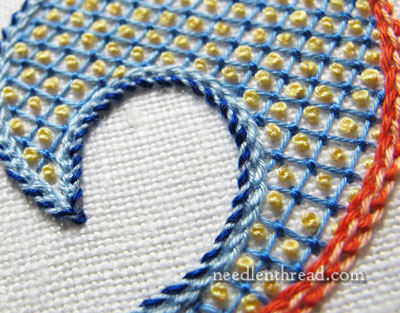 Lattice Stitch with French Knots