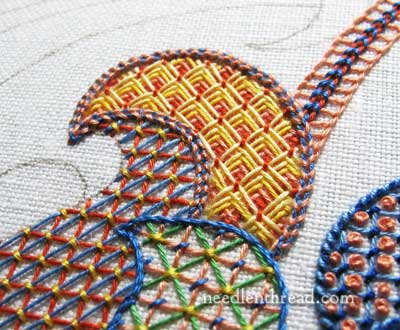 Stitch Fun lattice work embroidery sampler