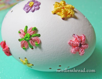 hand embroidery on eggs
