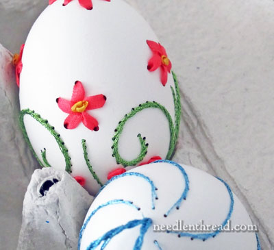 hand embroidery on eggs