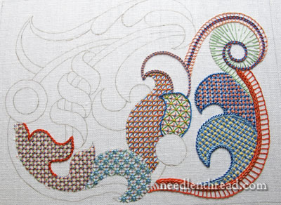 Embroidered Lattice Filling Sampler