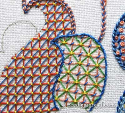 Embroidered Lattice Filling Sampler