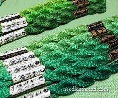 DMC Pearl Cotton #5 Greens