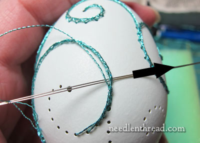 Embroidered Eggs: Stitching Lines & Swirls