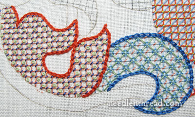 Stitch Fun lattice work embroidery sampler