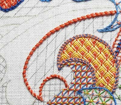 Stitch Fun lattice work embroidery sampler