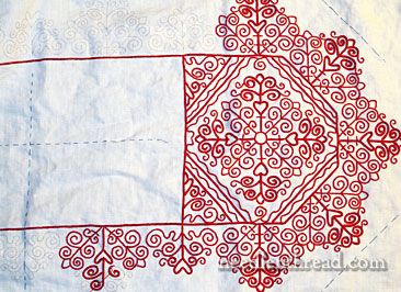 Hungarian Redwork Embroidery - Table Runner