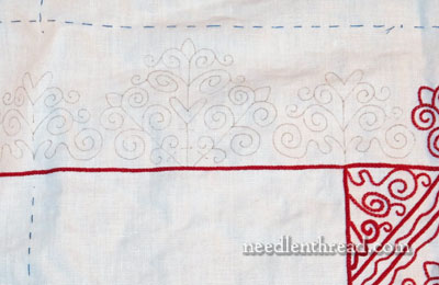 Hungarian Redwork Embroidery - Table Runner