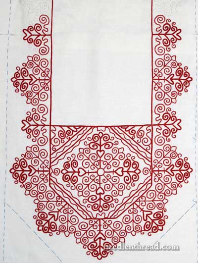 Hungarian Redwork Runner Embroidery Project