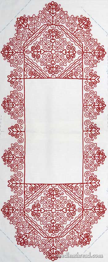 Hungarian Redwork Runner Embroidery Project