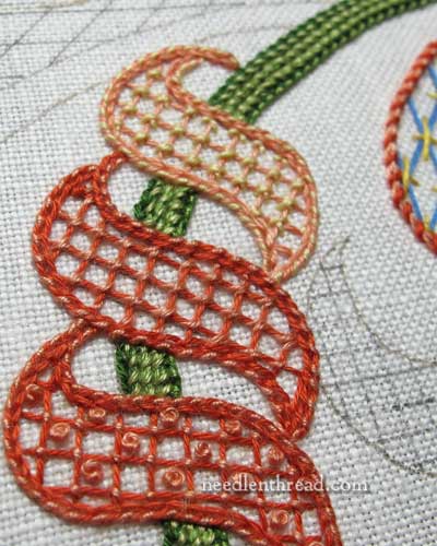 Whipped Chain Stitch stem