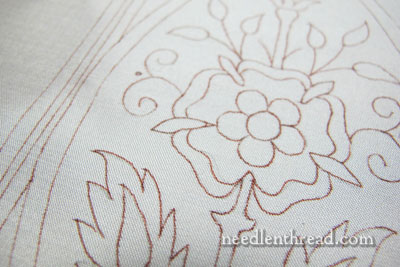 Mission Rose Embroidery Project: Design Transfer and Framing Up