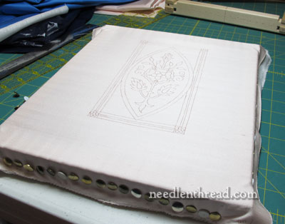 Mission Rose Embroidery Project: Design Transfer and Framing Up