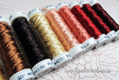 Silk Embroidery Threads for the Mission Rose