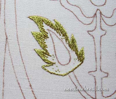 Mission Rose: Embroidered Leaf in Silk Shading