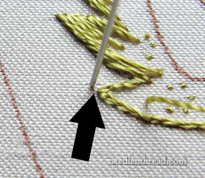 Mission Rose: Embroidered Leaf in Silk Shading