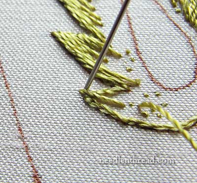 Mission Rose: Embroidered Leaf in Silk Shading