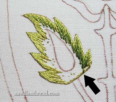 Mission Rose: Embroidered Leaf in Silk Shading