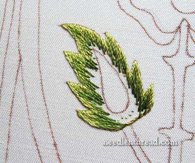 Mission Rose: Embroidered Leaf in Silk Shading