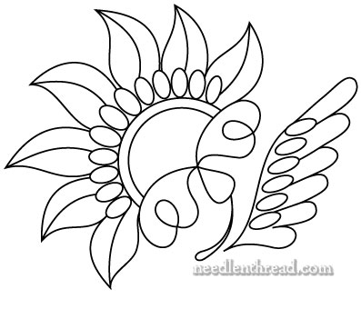 Free Hand Embroidery Pattern - Stylized Flower Inspired by Lace