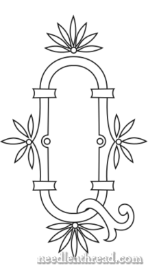 Monogram for Hand Embroidery: Fan Flower Q