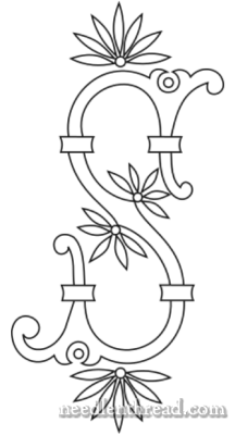 Monogram for Hand Embroidery: Fan Flower S