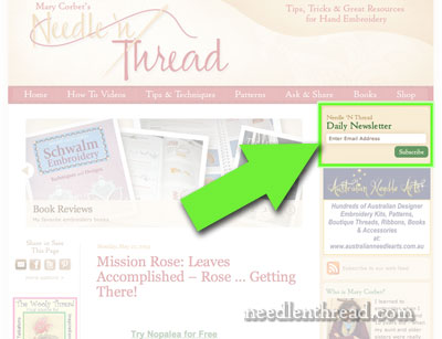 Reading Needle 'n Thread through RSS feed