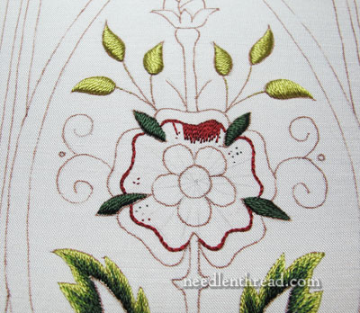 Mission Rose Embroidery Project in Silk & Goldwork