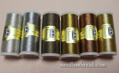 6 x 16 metre skeins of Twisted Metallic Thread Hand Embroidery Couching Quilting 