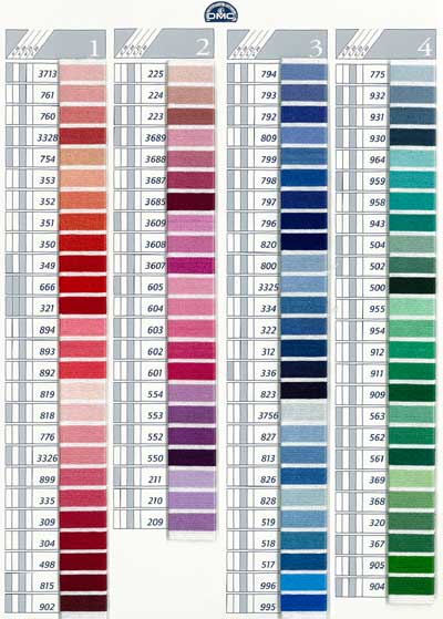 Dmc Embroidery Floss Colour Chart