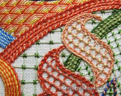 Lattice Embroidery Stitch Sampler