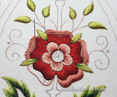 Mission Rose Silk Embroidery Satin Stitch