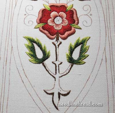 Mission Rose: Silk and Gold Embroidery