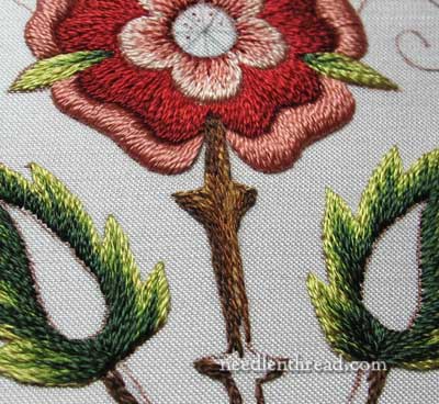 Mission Rose: Silk and Gold Embroidery