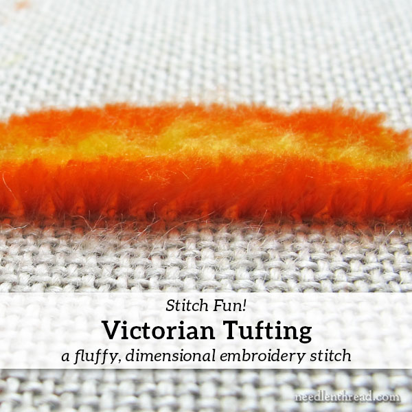 Victorian Tufting tutorial, fluffy dimensional embroidery stitch