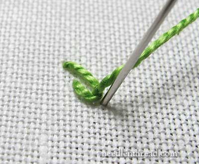 Fly Stitch Embroidered Leaves