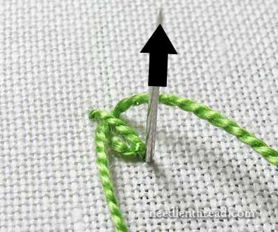 Fly Stitch Embroidered Leaves