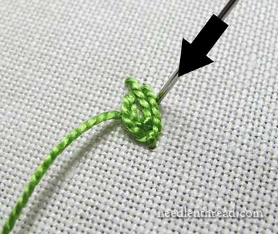 Fly Stitch Embroidered Leaves
