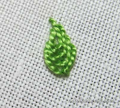 Fly Stitch Embroidered Leaves