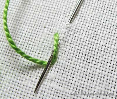 Fly Stitch Embroidered Leaves