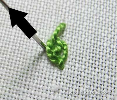 Fly Stitch Embroidered Leaves