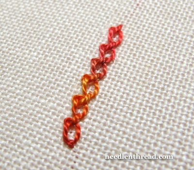 Knotted Chain Stitch or Braid Stitch Variation