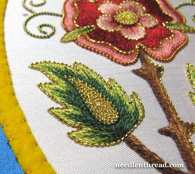 Mission Rose Embroidery Project in Goldwork and Silk Embroidery