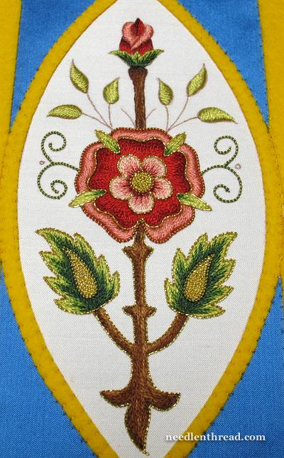 Mission Rose Embroidery Project in Goldwork and Silk Embroidery