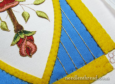 Mission Rose Silk and Goldwork Embroidery