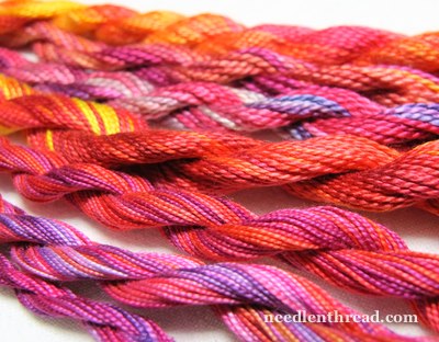 Overdyed Embroidery Thread