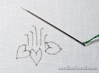 Buttonhole Stitch Leaves