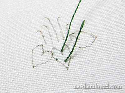 Buttonhole Stitch Leaves