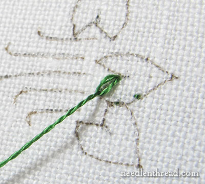 Buttonhole Stitch Leaves